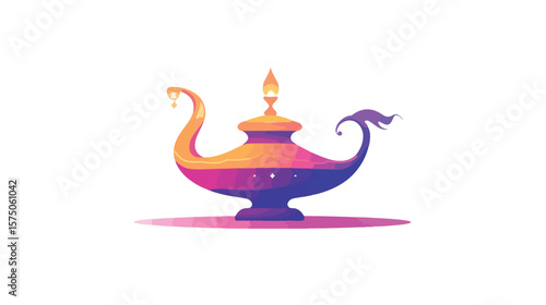 Enchanting Aladdin Magic Lamp Illustration for Fantasy Designs