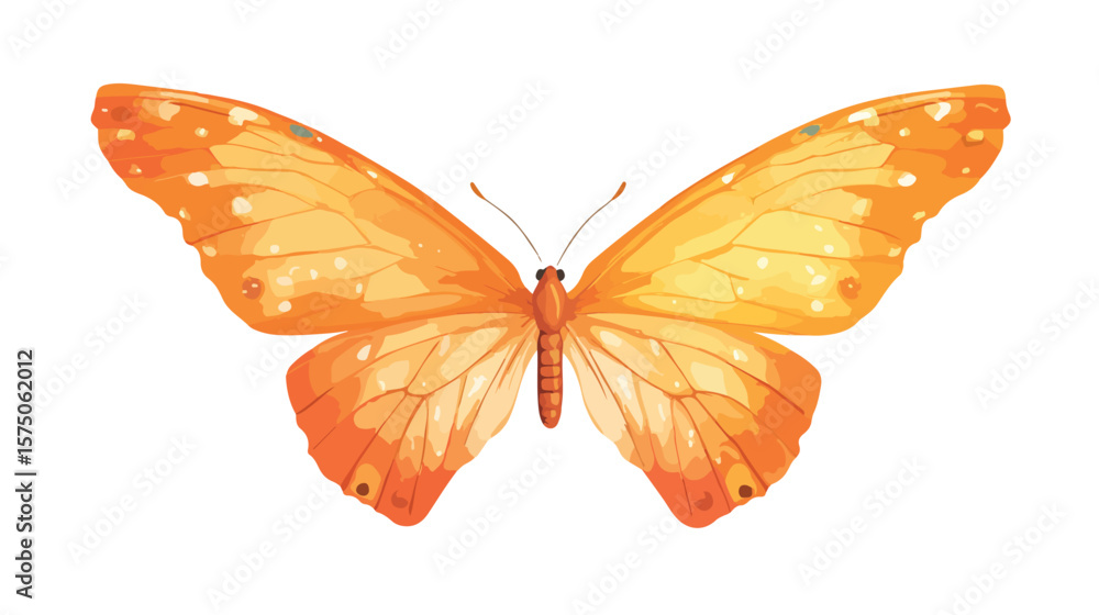 Fototapeta premium Vibrant Orange Wing Vector Illustration Isolated on White Background