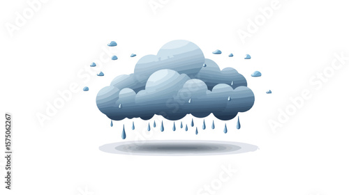 Overcast Weather Symbol Vector Isolated on White Background