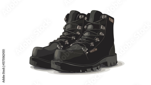 Premium Pair of Black Leather Hiking Boots for Outdoor Adventures