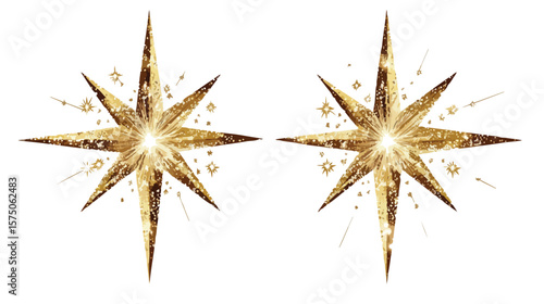 Golden Sparkles Stars Background for Creative Designs