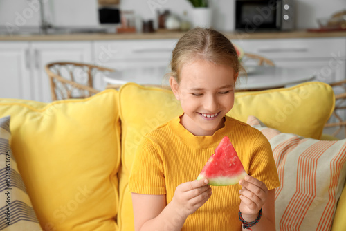 Happy little girl with fres...
