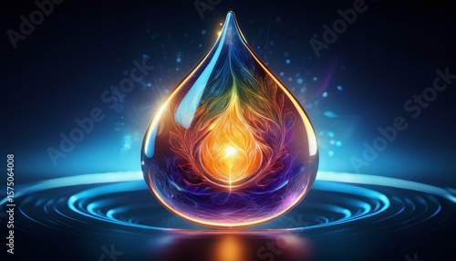 energetic droplet design with vivid colors and an energy symbol inside reflecting hydration benefits electrolyte homeostasis and sustained vitality