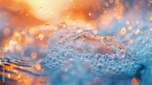 close-up of a duck landing on a frozen body of water