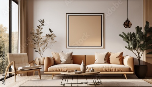 Wallpaper Mural gallery wall mockup in cozy living room interior frame mockup 3d render Torontodigital.ca