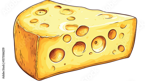 Delicious Yellow Cheese Slice with Holes for Culinary Designs