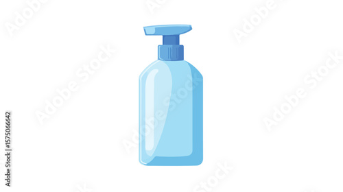 Liquid Soap Plastic Bottle Pump Dispenser Vector Illustration