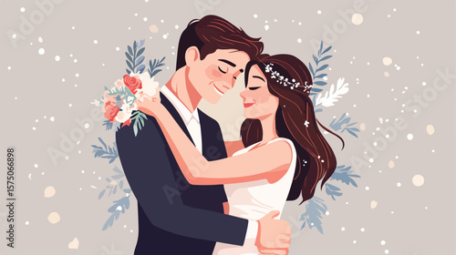 Joyful Married Couple Embracing Happily - Romantic Relationship