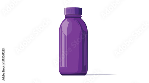 Vibrant Purple Water Bottle Isolated on White Background