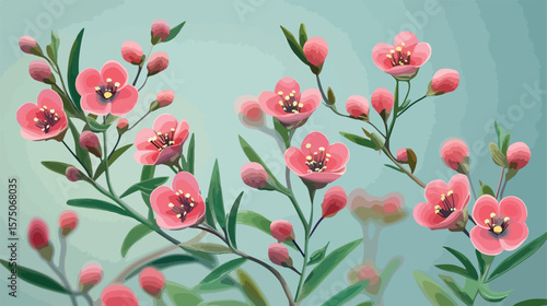 Realistic Waxflower Vector Illustration for Professional Designs