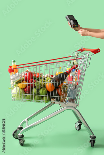 Female hand with payment te...