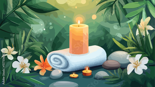 Luxury Relaxation with Towel and Aromatherapy Candle