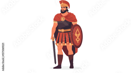 Majestic Roman Emperor Logo Design Vector Illustration