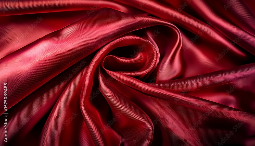 Fototapeta premium red silk satin folds shiny surface creating beautiful silky background custom designs