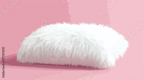 Luxurious Softness and Comfort in Fluffy Pillow - Stock Photo