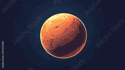 Mars Planet Solar System Vector Illustration