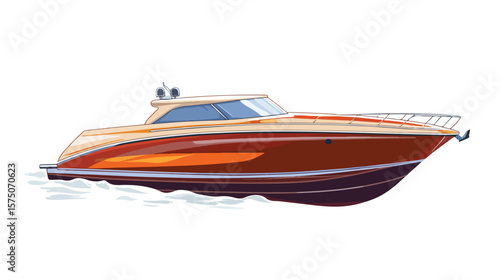 Speed Boat Vector Illustration for Water Sports Enthusiasts