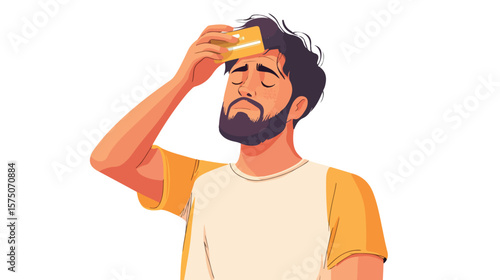 Young Man Looking Stressed While Holding Credit Card