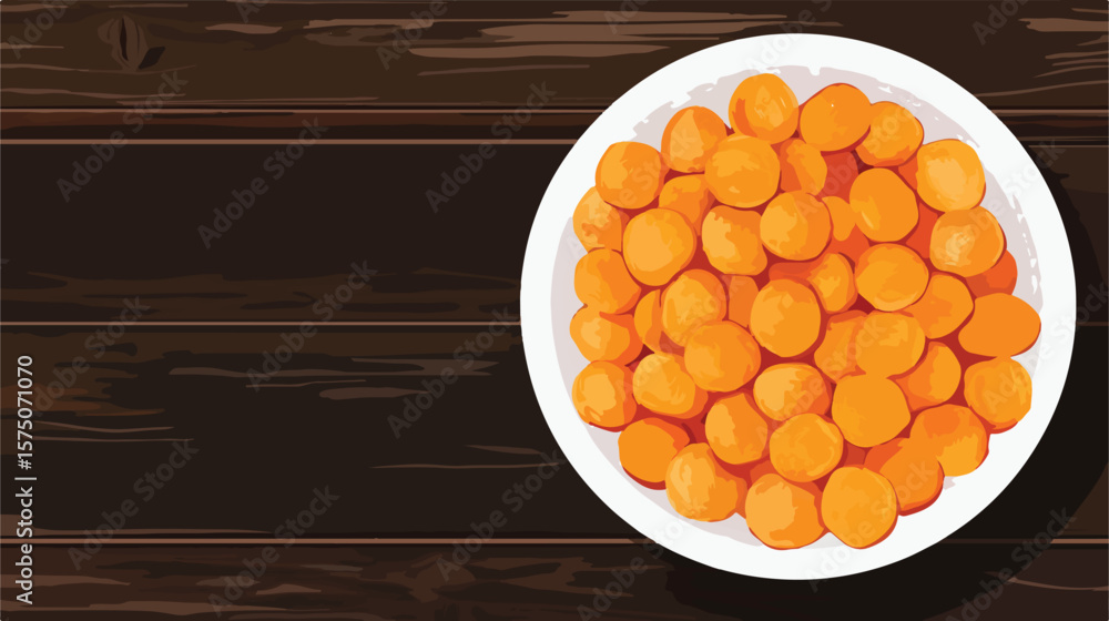 Fototapeta premium Nutritious Dried Apricots in White Bowl - Top View