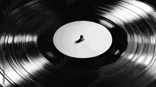 Vintage Vinyl Record Playing on Turntable Player