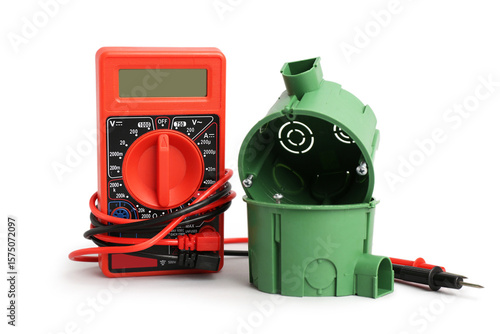 Multimeter and plastic sock...