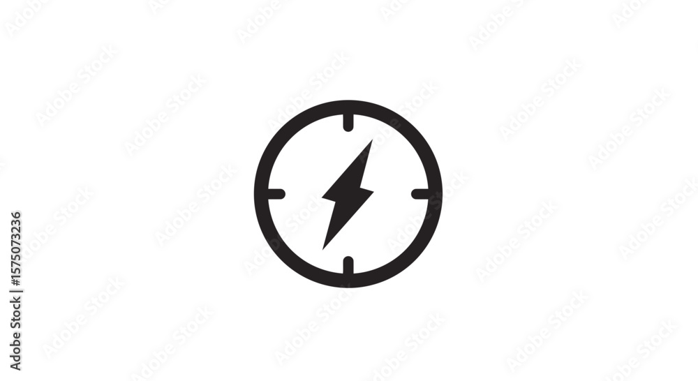 Illustration of a black lightning bolt inside of a circular target Illustration of a black lightning bolt inside of a circular target