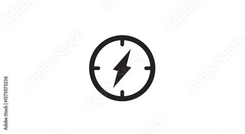 Illustration of a black lightning bolt inside of a circular target