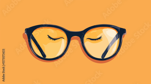 Modern Eyeglasses Perspective View Illustration for Optometry Concept