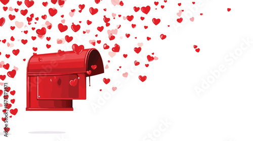 Elegant Horizontal Banner for Happy Valentine's Day Postal