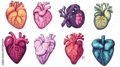 Cartoon Human Heart Anatomy Organ Design