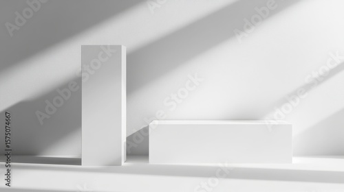 Wallpaper Mural Two white geometric shapes on a light background. Torontodigital.ca