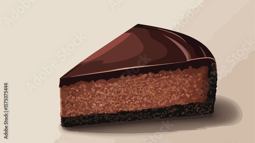Decadent Dark Chocolate Cheesecake Slice on Plate