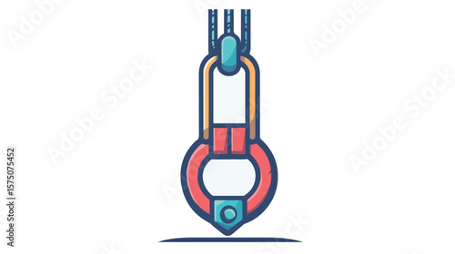 Industrial Crane Hook Flat Vector Icon Design