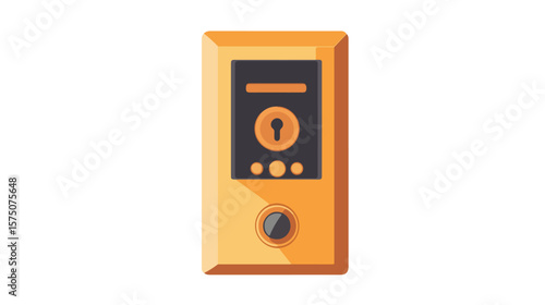 Modern Intercom Door Lock Flat Vector Design Isolated