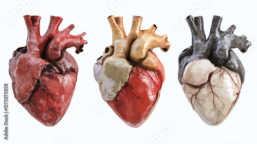 Isolated Human Heart Illustration on White Background