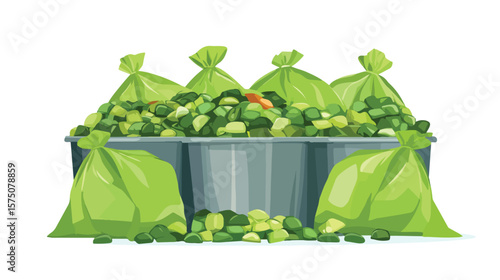 Messy Pile of Garbage in Flat Style