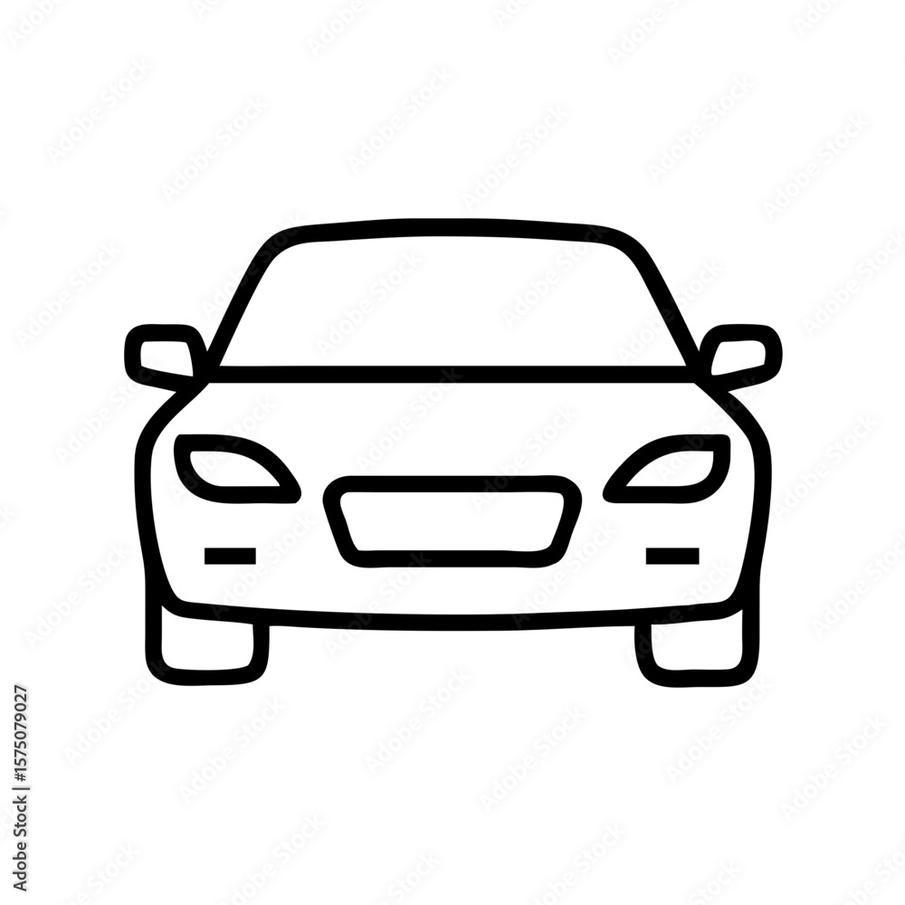 Simple Front View Outline Car Sedan Icon
Simple Front View Outline Car Sedan Icon