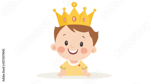 Adorable Little Royal Baby with Yellow Crown