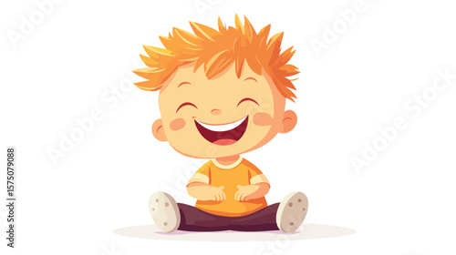 Adorable Baby's Sweet Smile with Spiky Hair - Professional Portrait