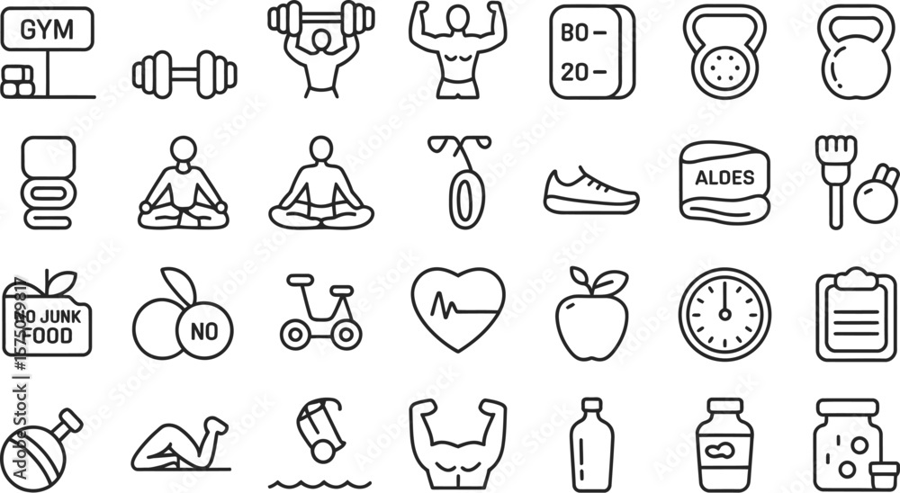 custom made wallpaper toronto digitalA collection of fitness and health related icons arranged on a white background