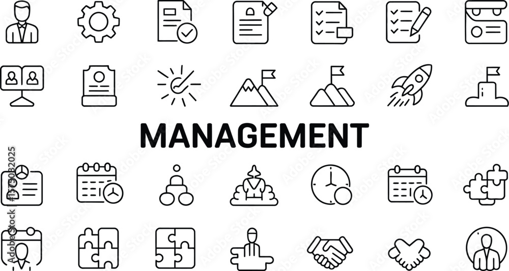custom made wallpaper toronto digitalIllustration of management icons including documents, gears, and collaboration