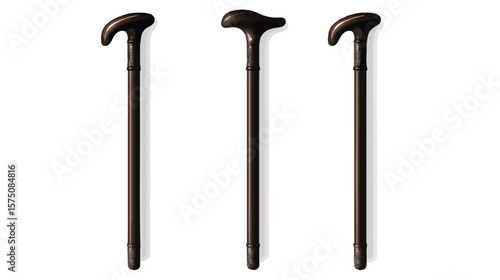 Metal Walking Stick Vector Design for Isolated Background