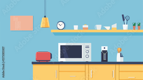 Modern Microwave Oven Home Appliance Vector Design