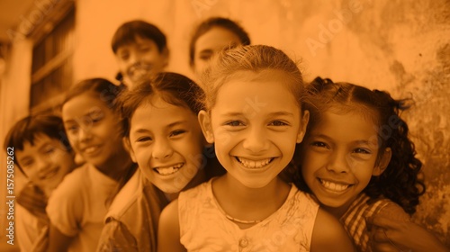Happy Diverse Children Group Smiling Outdoors Together Joyful Friends