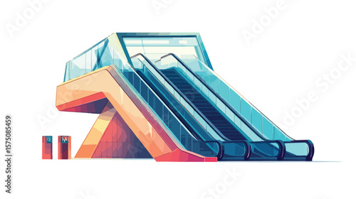 Modern Electronic Glass Escalator Stairs Design