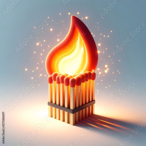 burning match vector illustration