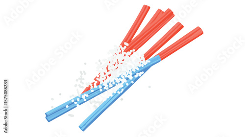 Premium Natural White Granulated Sugar in Red and Blue