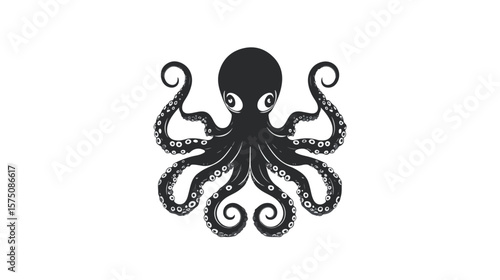 Elegant Octopus Logo Isolated on White Background for Designers