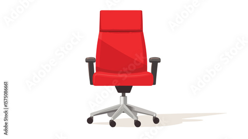 Modern Office Chair Flat Vector Design on White Background