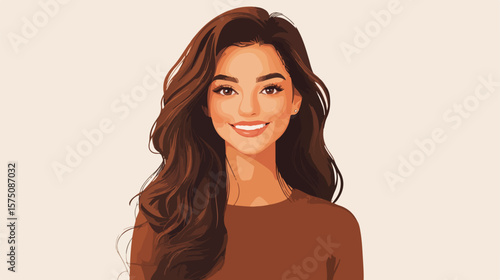 Beautiful Woman Smiling at Camera: Confident and Radiant Portrait